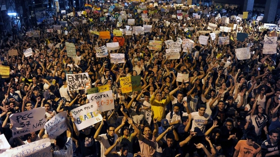 Protest in Brazil against the world cup and other issues in 2013