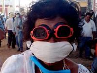 Teacher prepared for a protest in Oaxaca, Mexico.