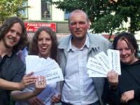 Handing leaflets at communalist election campaign in Oslo 2007