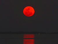 A red moon rising