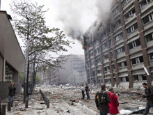 Image of bombing of government headquarters in Oslo July 22nd